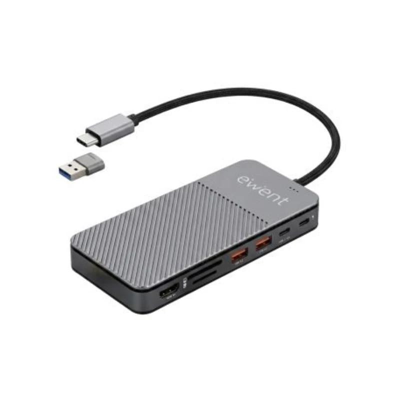 EWENT EW1156 8en1 Estación acopl. USB-C Caja SSD