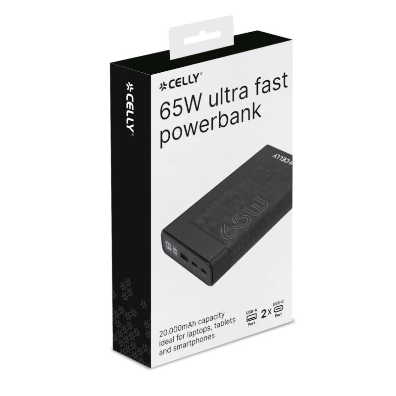 Celly Powerbank PD65W 20000 mAh 65w EVO Negra - detalle
