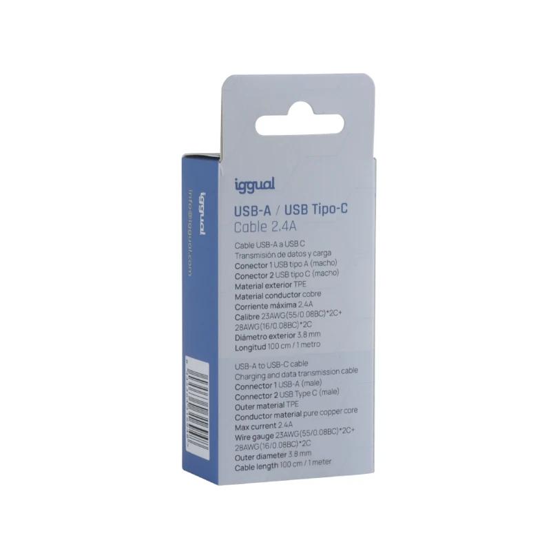 iggual cable USB-A/USB-C 100 cm blanco