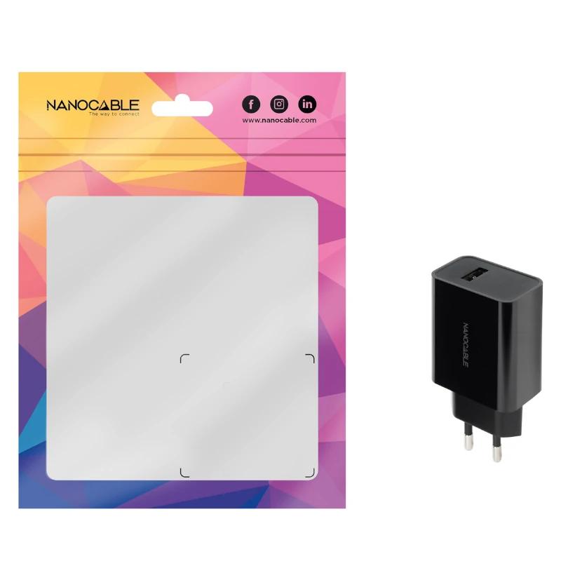 Nanocable Cargador 1 x USB 5V-2.1A Negro - detalle