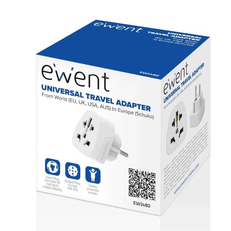 EWENT Adaptador de viaje universal - detalle