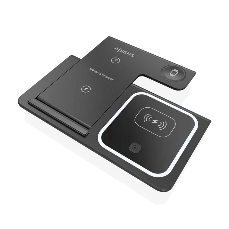 AISENS Cargador inalambrico USB-C 3 EN1 15w NEGRO - detalle