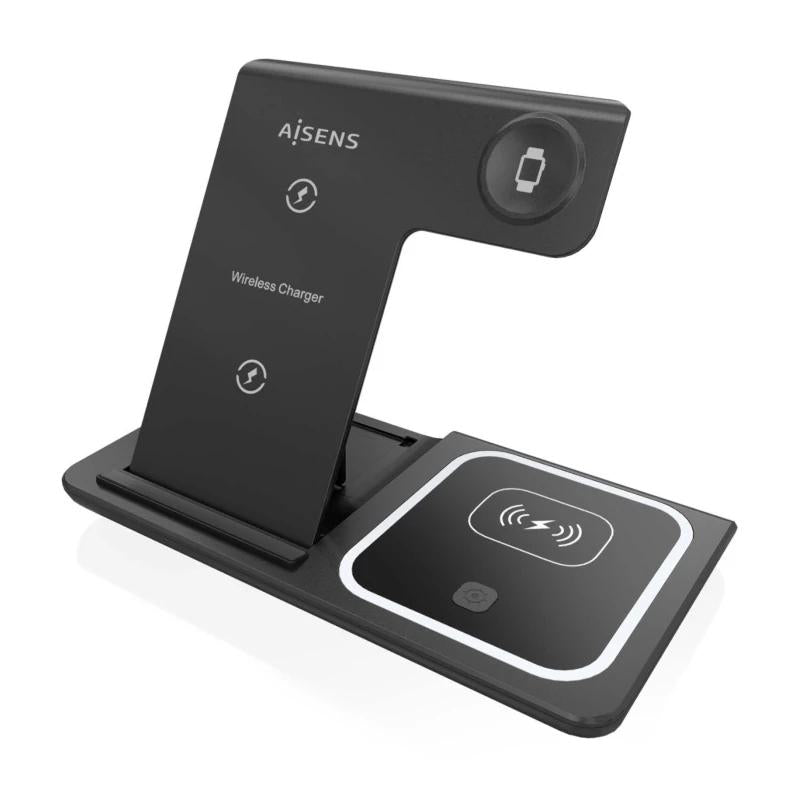 AISENS Cargador inalambrico USB-C 3 EN1 15w NEGRO - detalle