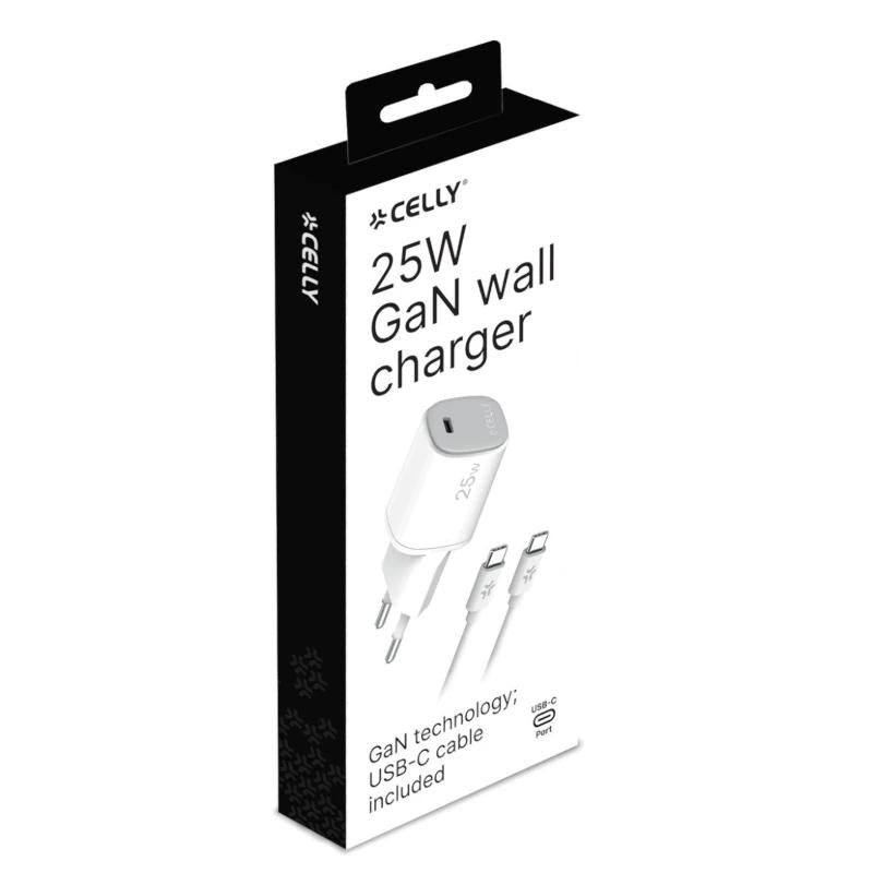 Celly Cargador Gan  1C 25W + C A C Cable - detalle