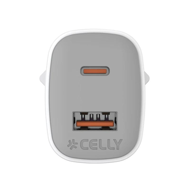 Celly Cargador Gan  1USB 1USBC 35w WH