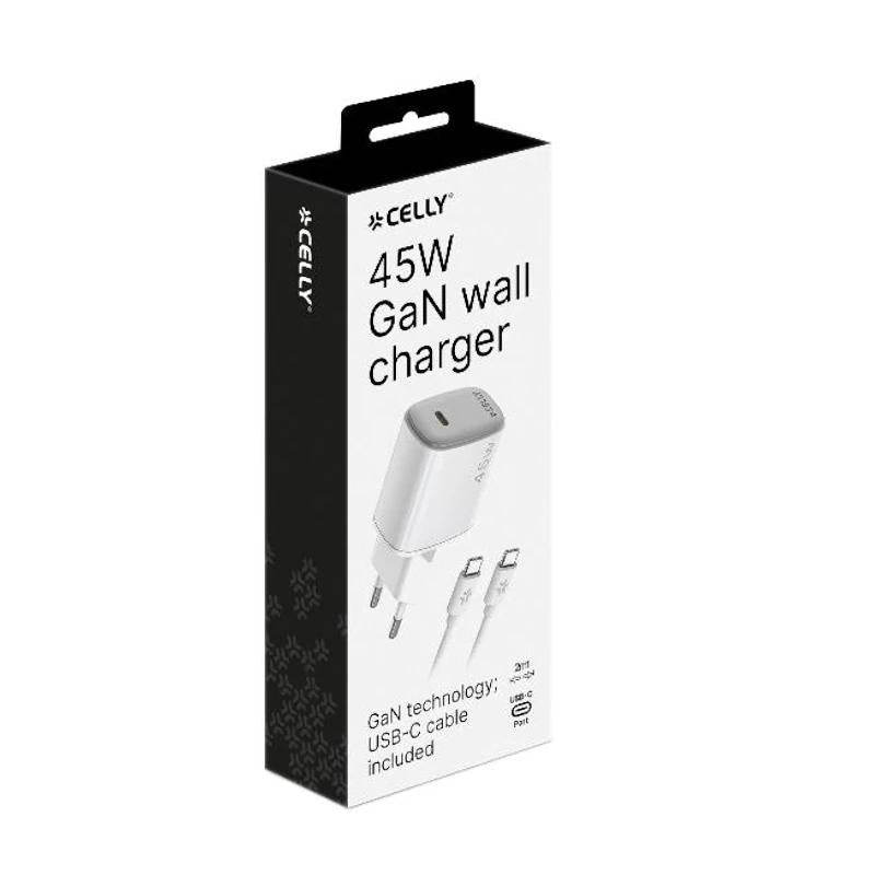 Celly Cargador  45W Usb-C + Cable Usb-C