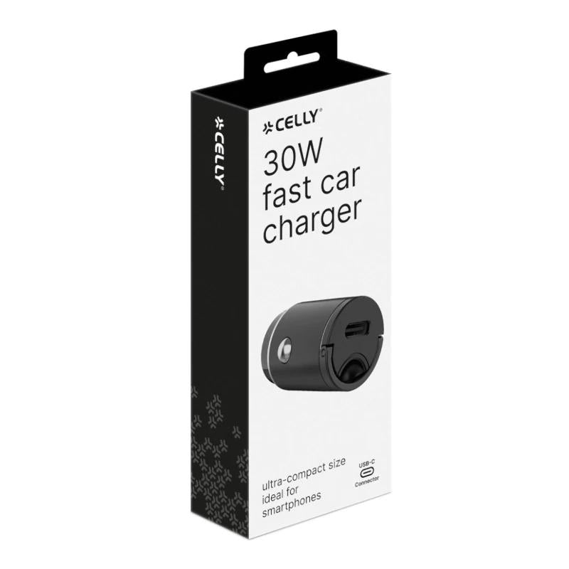 Celly Cargador Coche Usb-C 30w Negro - detalle
