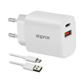 CARGADOR QC DE APROX. 20 W 1 X USB A+ 1 X CABLE USB C+ 