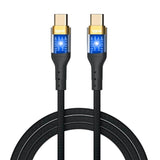 iggual Cable USB-C a tipo C 3A 100 cm trenzado LED