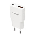 Nanocable Cargador USB-C/PD + USB-A/QC 20W Blanco
