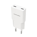 Nanocable Cargador 2xUSB-C/PD 20W  Blanco