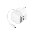 Intenso Cargador GaN W65ACIC retráctil Blanco