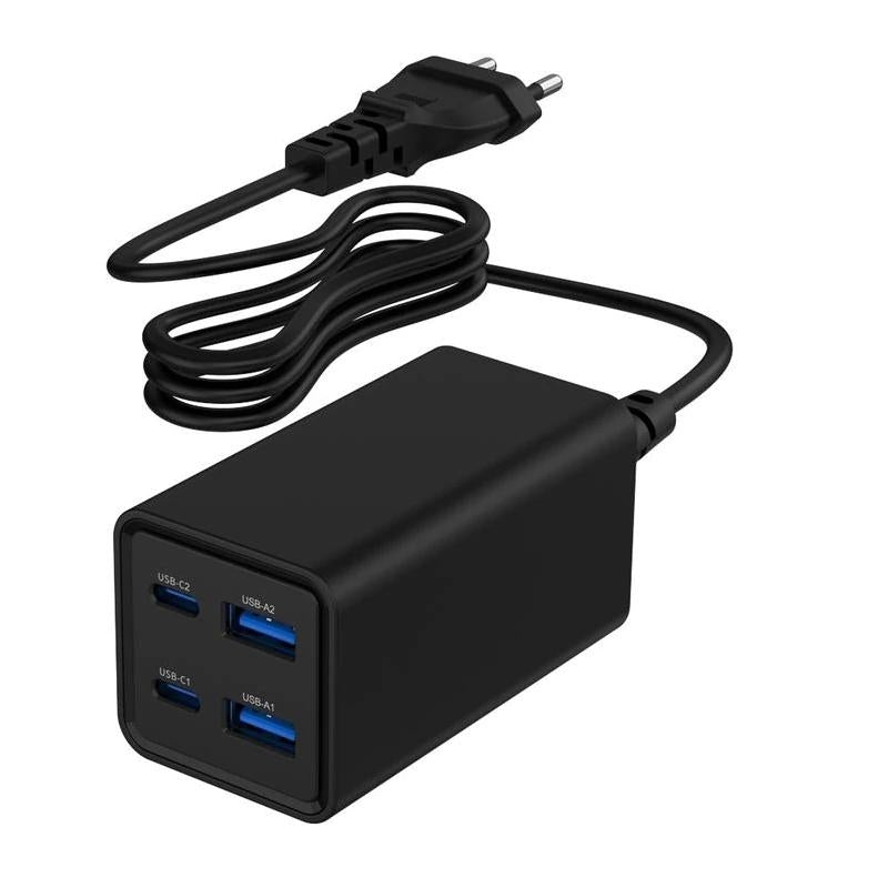 Gembird Cargador rápido USB GaN PD 4 puertos  65 W