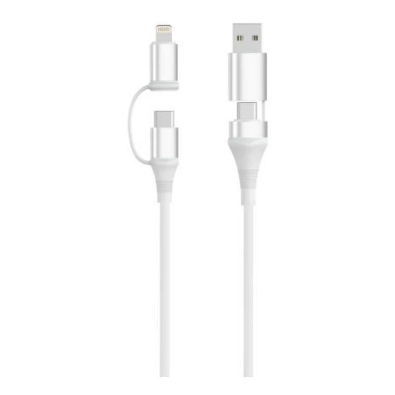 EWENT Cable 4-1 60W 1m USB-C Lightning USB-A Datos