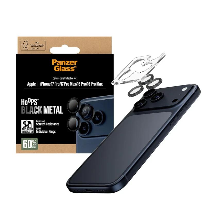 Protector de cámara PanzerGlass para iPhone 16-17Pro/Max negro 