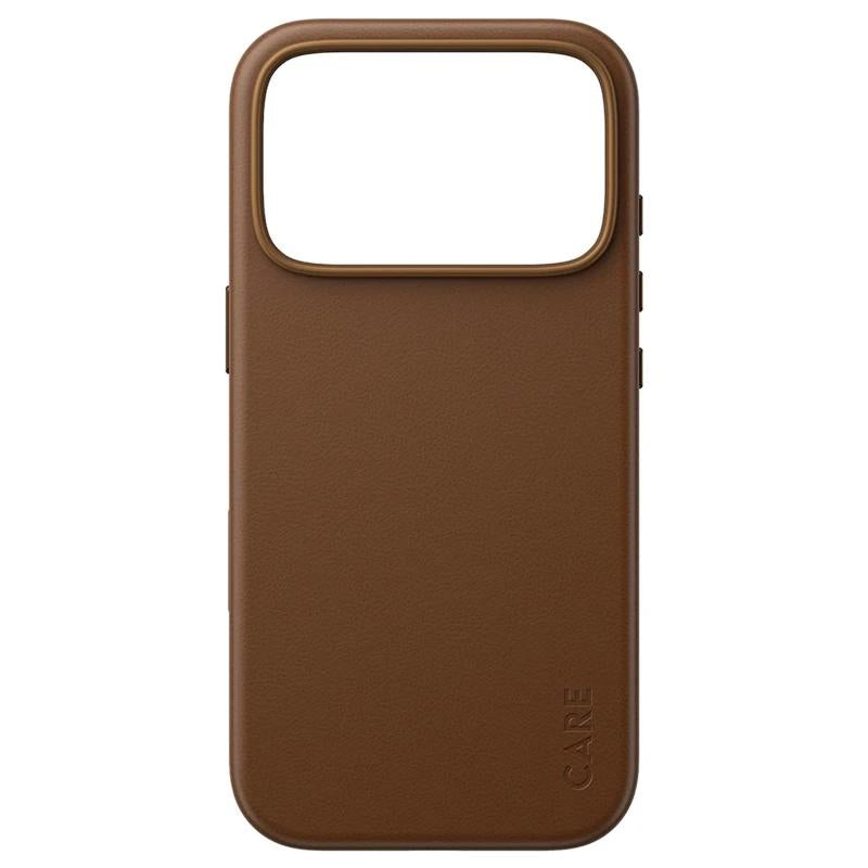 Care VeganLeatherCase Brown MagSafe iP 18Pro 17Pro - detalle