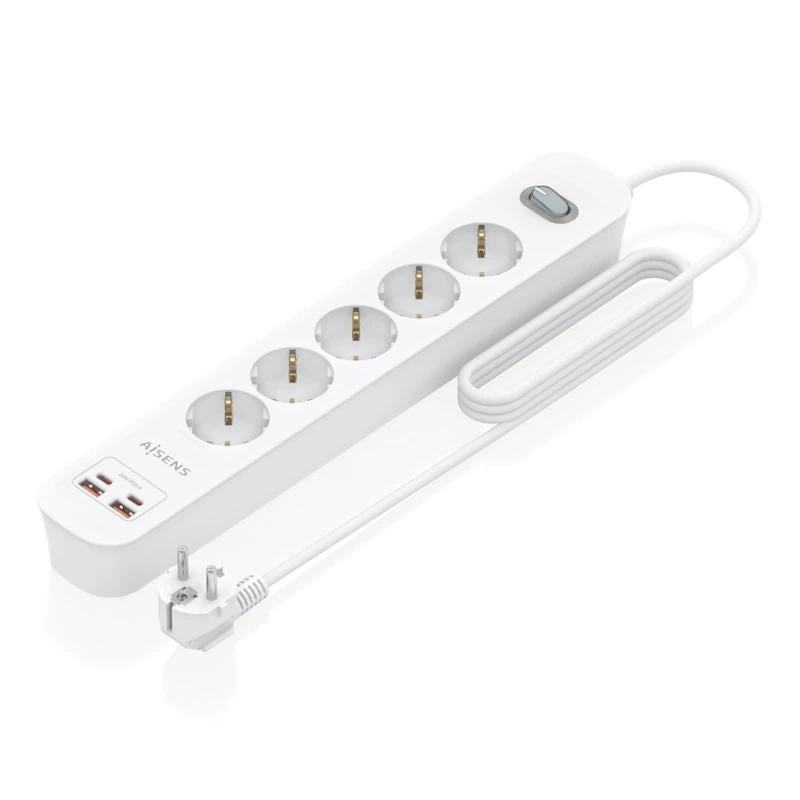 Aisens Regleta 5 tomas interruptor PD 2xUSBC 2xUSB