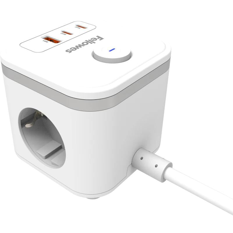 Fellowes Cubo Multienchufe USB Blanco - detalle
