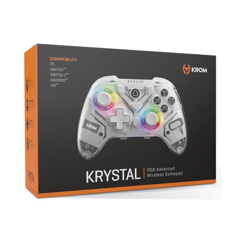 KROM Gamepad KRYSTAL Wireless RGB Bluetooth 5.0 - detalle