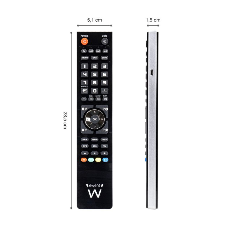 EWENT EW1570 Mando TV 4 en 1 programable x cable - detalle