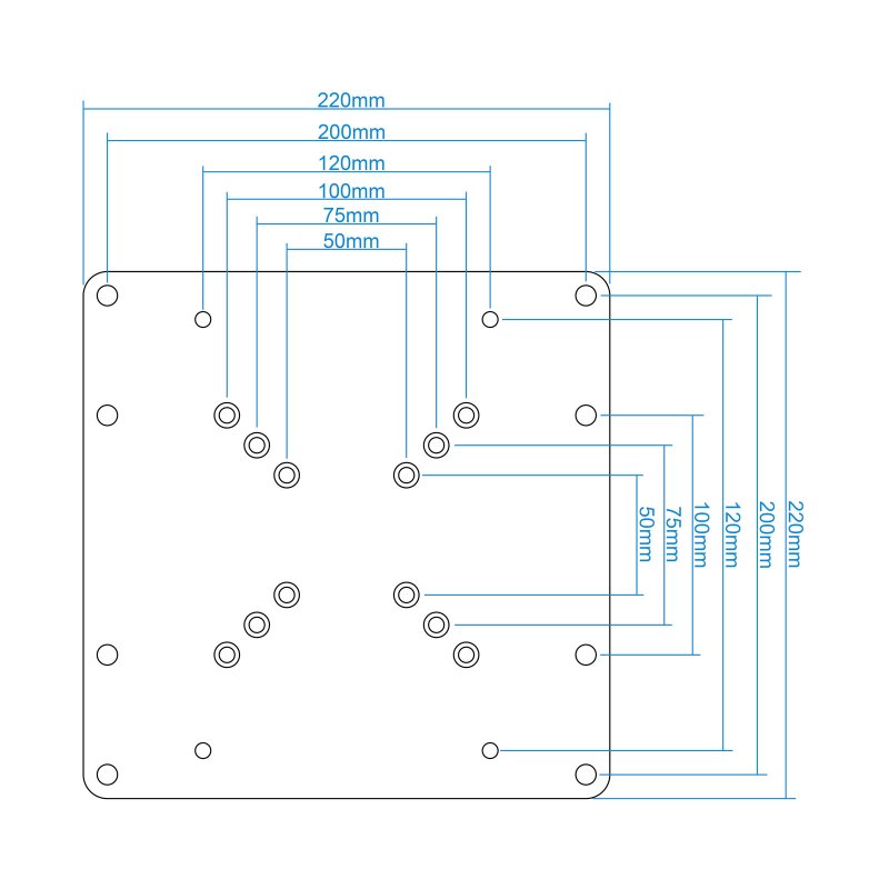 Tooq Adaptador VESA 200x200 para pantallas 23"-42"