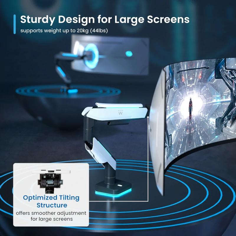 EWENT EW1509 Soporte monitor 0-49" con luces RGB - detalle