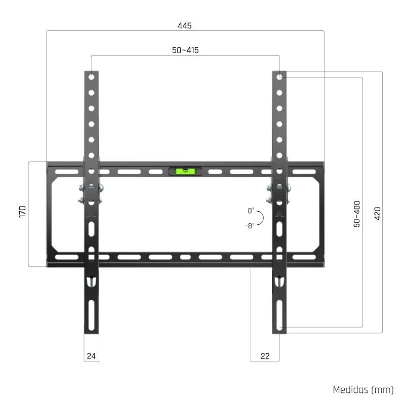 Soporte de parede para TV iggual SPTV15-L con soporte de 21"-75" e 45 kg 