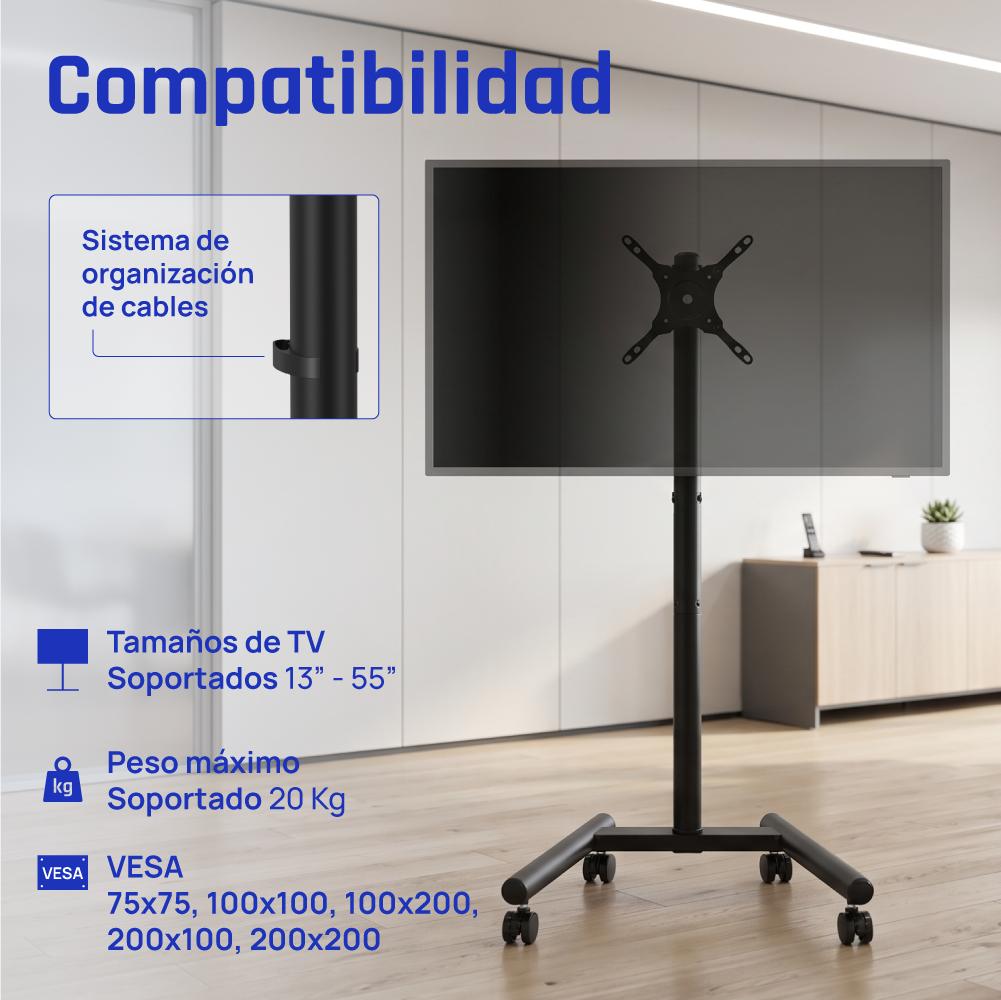 iggual SRTV55 Soporte TV suelo ruedas 13"-55" 20kg - detalle