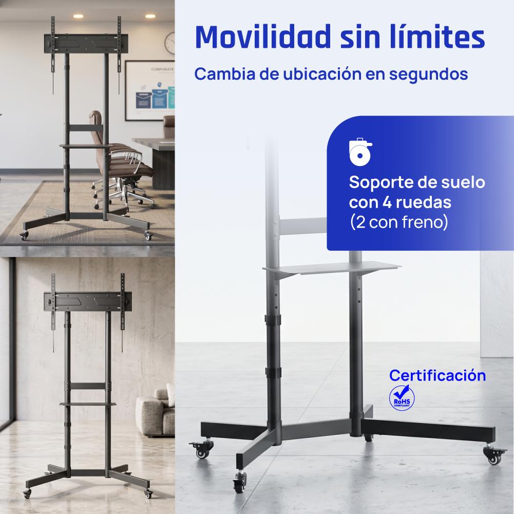 iggual SRTV75 Soporte TV suelo ruedas 32"-75" 70kg - detalle