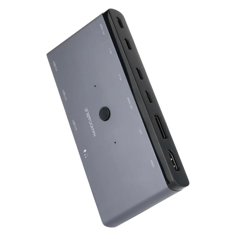 Nanocable KVM Switch 2xUSB-C 3xUSB-A+2xUSB-C/PD