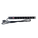 2LAN Regleta 19" 8 Schuko Negro