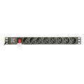 Gembird PDU 8 tomas Schuko1U, 10A,enchufe C14 3 m