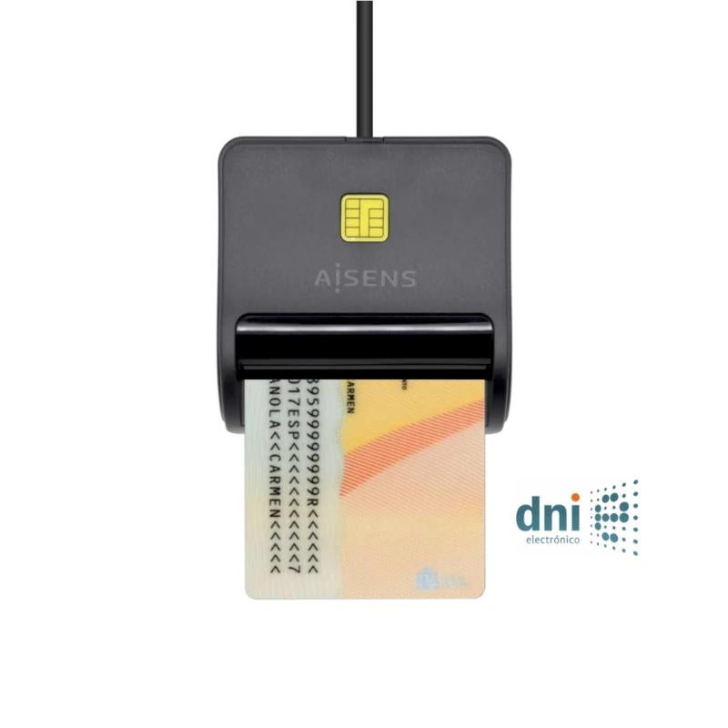 Aisens Lector Tarjetas Inteligente DNI Negro