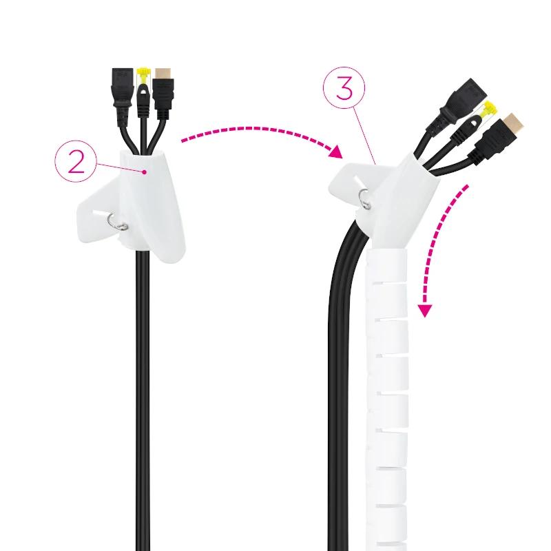 Nanocable Organizador cables flex. 25mm 1 M Blanco - detalle
