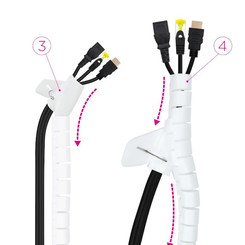 Nanocable Organizador cables flex. 25mm 1 M Blanco - detalle