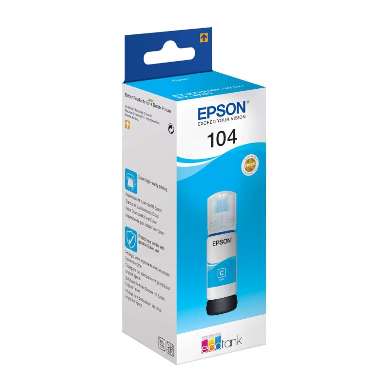 Botella de tinta cian Epson Ecotank 104 