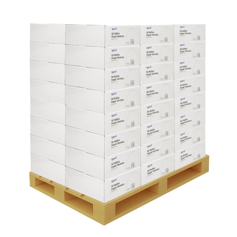 Palet 2400 rollos papel térmico sin BPA 80x80mm - detalle