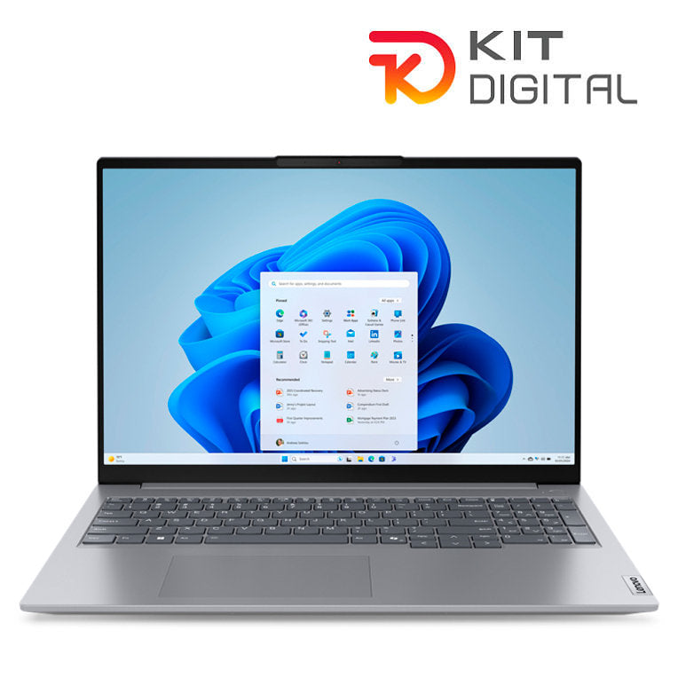 Lenovo ThinkBook 16 G7 IML Intel Core Ultra 5 125U Portátil 40.6 cm (16") WUXGA 16 GB DDR5-SDRAM 512 GB SSD Wi-Fi 6E (802.11ax) Windows 11 Pro Español Gris - detalle