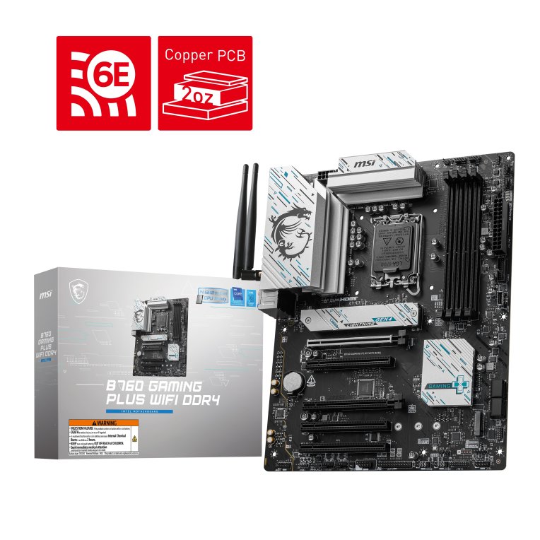 MSI B760 GAMING PLUS WIFI DDR4 placa base Intel B760 LGA 1700 ATX - detalle