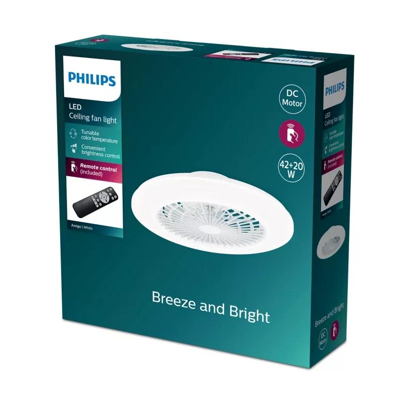 PHILIPS Ventilador techo Amigo LED 20+42W Blanco - detalle