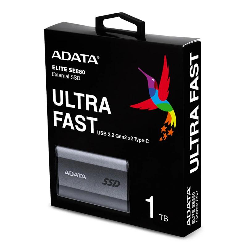 ADATA Elite SE880 SSD Externo 1TB USB 3.2 Gray - detalle