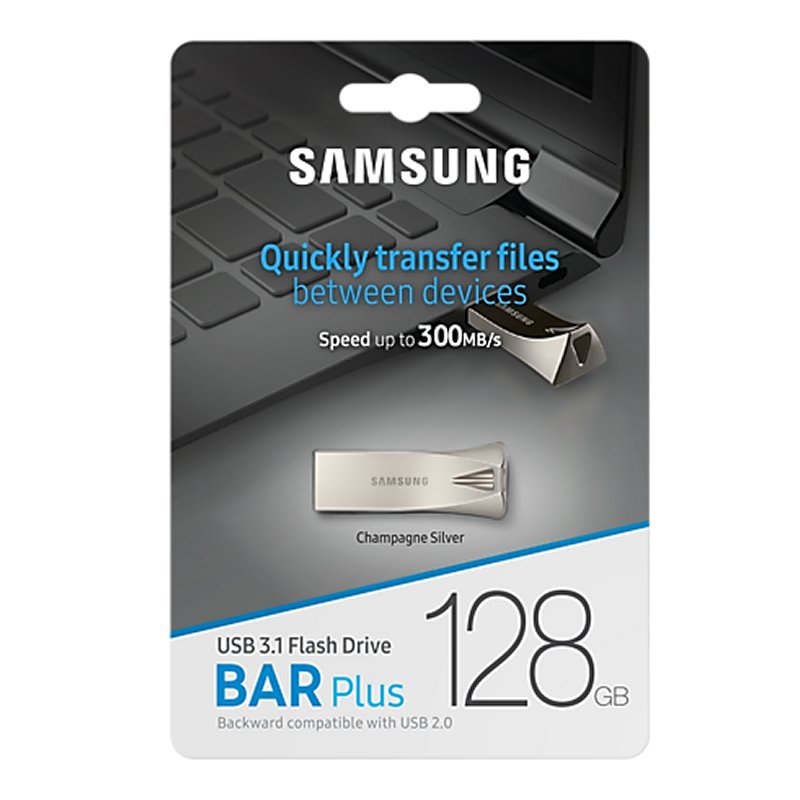 Samsung Bar Plus 128GB USB 3.1 Champaign Silver - detalle