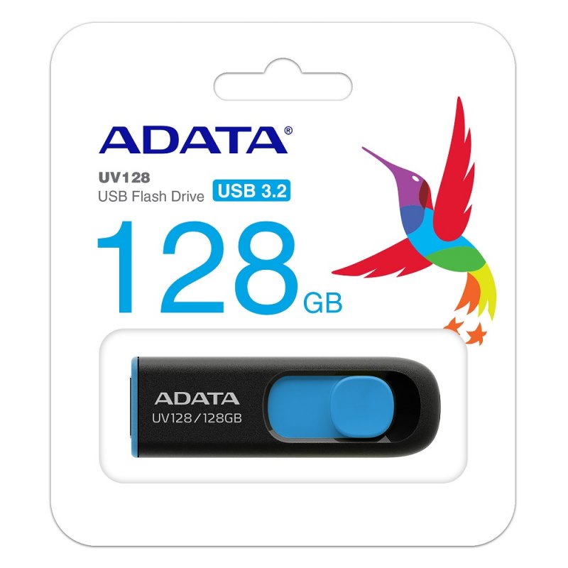 ADATA Lapiz Usb UV128 128GB USB 3.2 Negro/Azul - detalle
