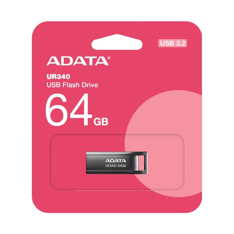 ADATA Lapiz USB UR340 64GB USB 3.2 Metal Black - detalle