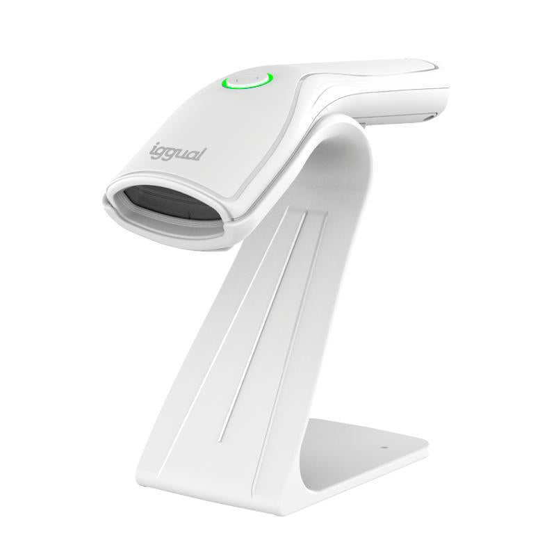 iggual Lector código barras 2D USB botón blanco - detalle
