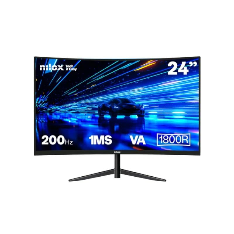 Monitor NILOX NXM24CRV2001 de 24" con pantalla curva VA200Hz, HDMI DP 