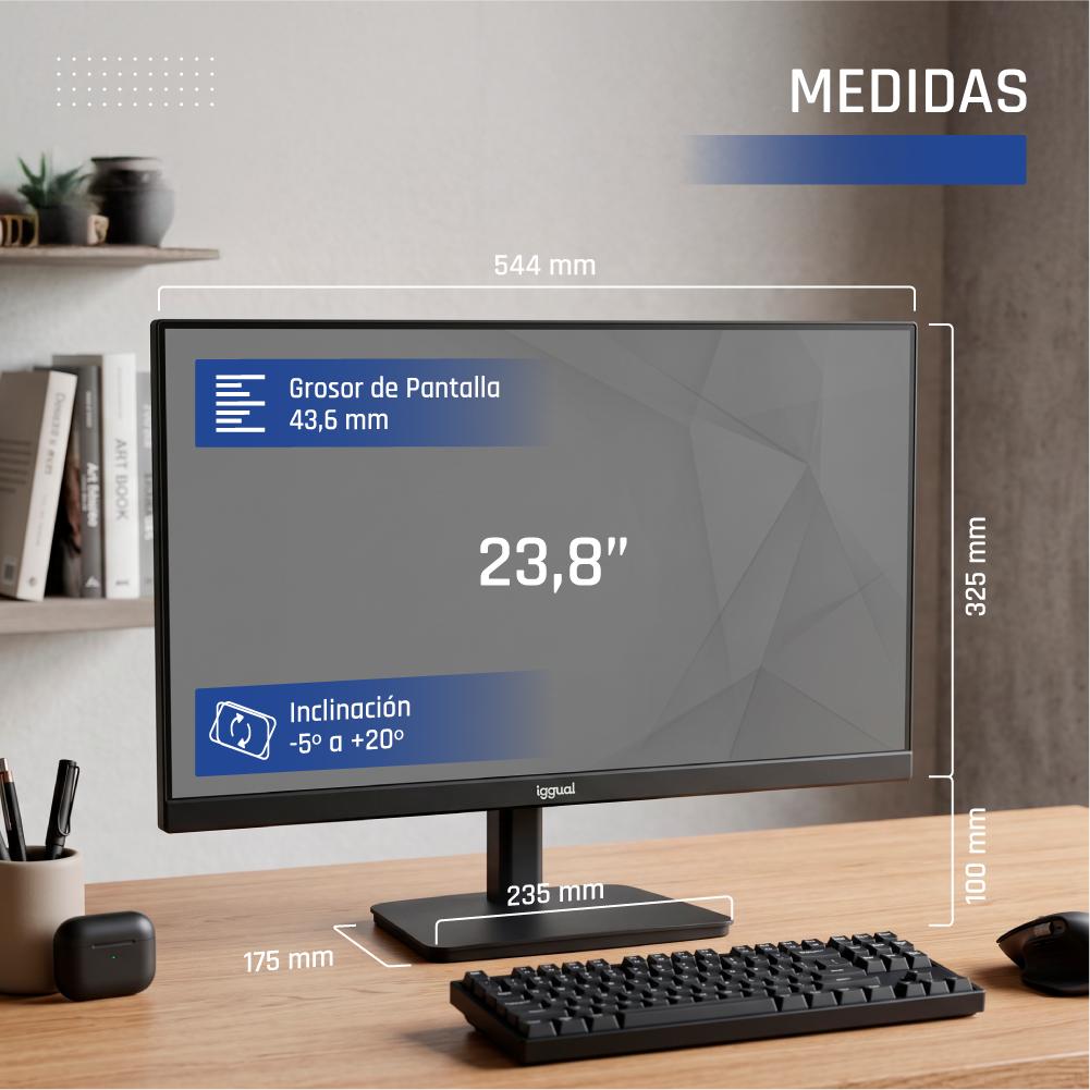iggual Monitor 24" 120Hz 1ms MM VESA Mini PC - detalle