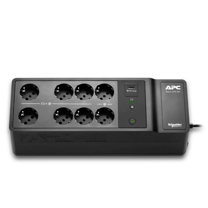 APC Back-UPS  500VA/300W 8 Schuko 1 USB A - detalle