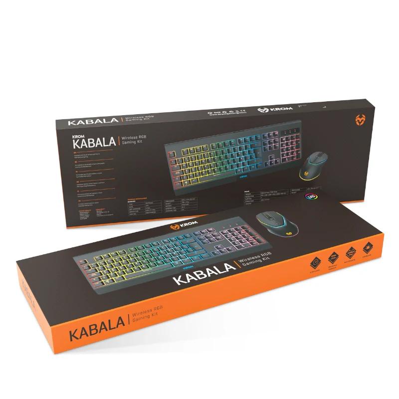 KROM KABALA  | Kit Teclado y Ratón Wireless RGB SP - detalle
