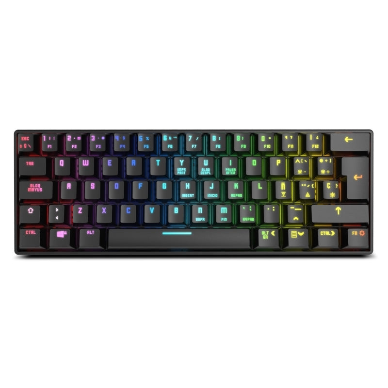 Teclado para xogos Krom Mini teclado KLUSTER RGB